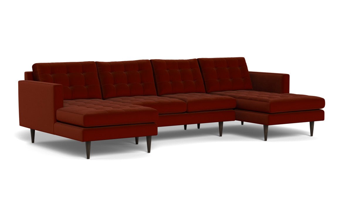 Wallace 126" Double Chaise U Sectional - Superb Rust