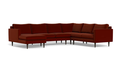 Wallace 130" Untufted Corner Sectionals w. Left Chaise - Superb Rust