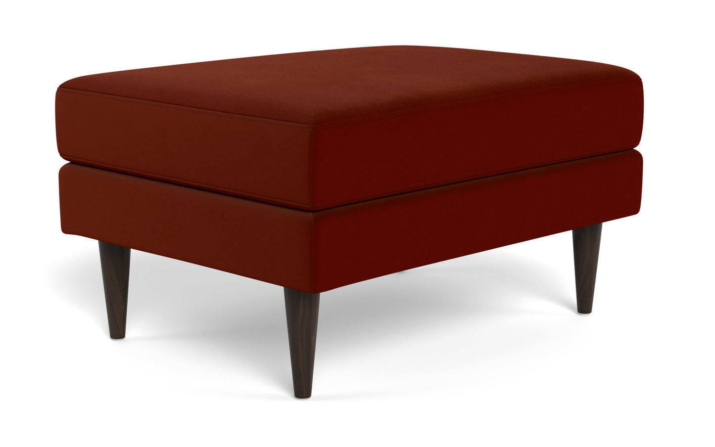 Wallace Untufted Ottoman - Superb Rust