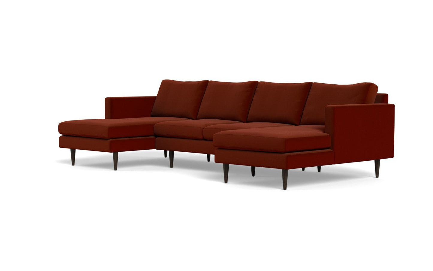 Wallace 126" Untufted Double Chaise U Sectional - Superb Rust