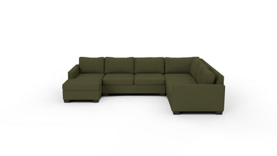 Track 141" Corner Sectionals W. Full Sleeper & Left Chaise - Elliot Avocado