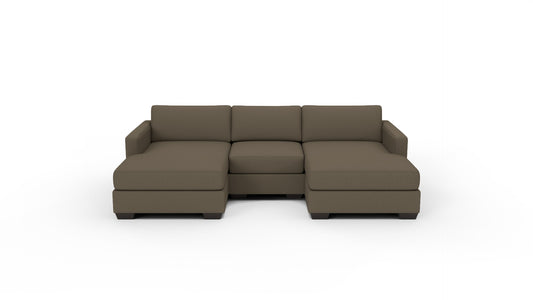 Track 103" Double Chaise With Armless Chair - Bellatrix Twig