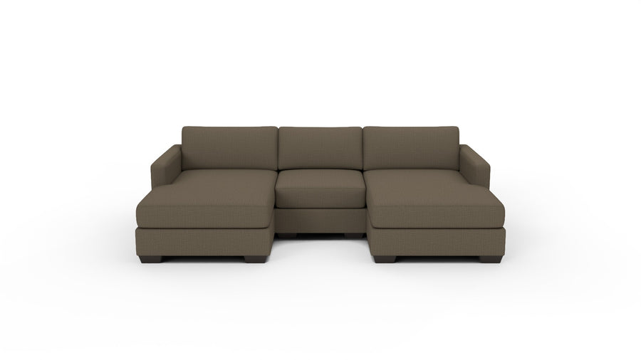 Track 103" Double Chaise With Armless Chair - Bellatrix Twig