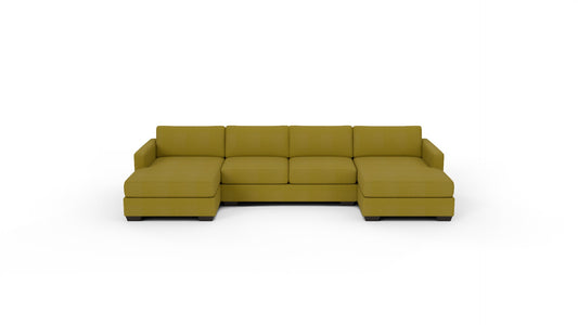 Track 141" Double Chaise With Armless Loveseat - Dream Apple