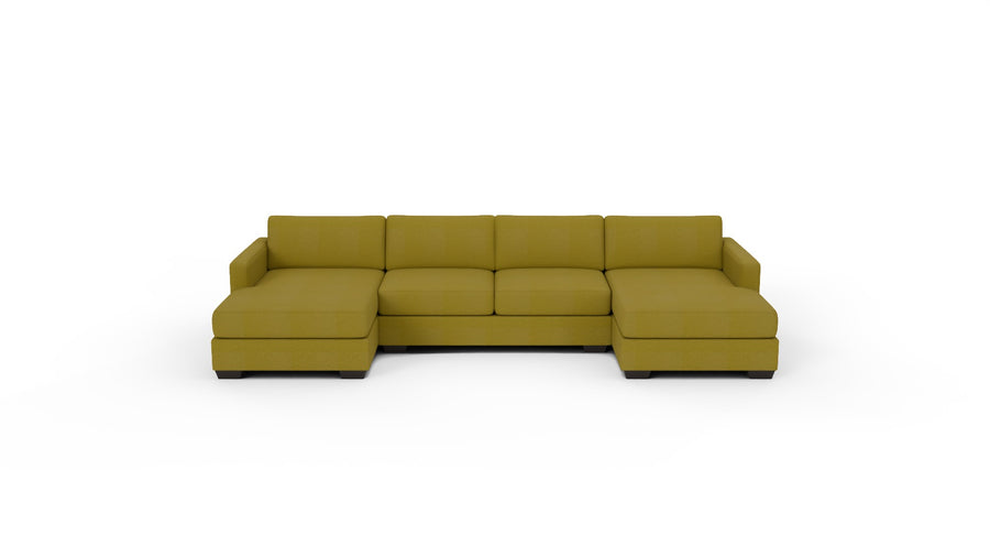 Track 141" Double Chaise With Armless Loveseat - Dream Apple