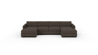 Track 141" Double Chaise With Full Sleeper Loveseat - Dream Chocolate