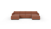 Track 141" Double Chaise With Armless Loveseat - Wiley Rust