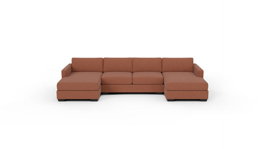 Track 141" Double Chaise With Armless Loveseat - Wiley Rust
