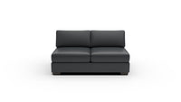 Track Leather Armless Full Sleeper Loveseat - Tribeca Black