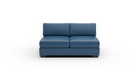 Track Leather Armless Full Sleeper Loveseat - Tribeca Cobalt
