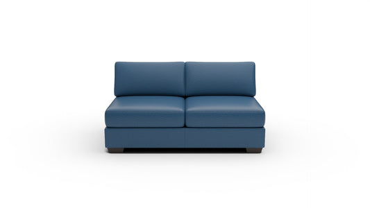 Track Leather Armless Full Sleeper Loveseat - Tribeca Cobalt