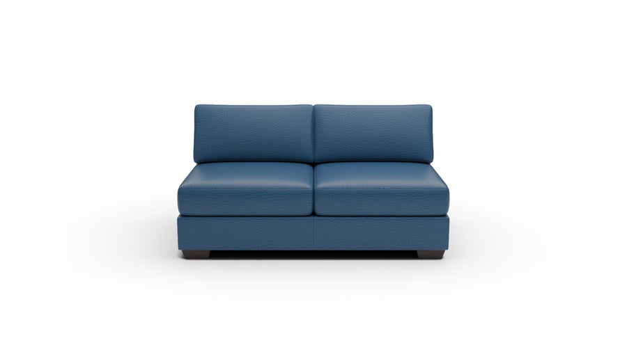 Track Leather Armless Full Sleeper Loveseat - Tribeca Cobalt