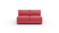 Track Leather Armless Loveseat - Tribeca Scarlet