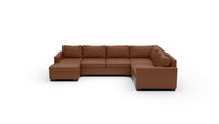 Track 141" Leather Corner Sectionals W. Full Sleeper & Left Chaise - Tribeca Chestnut
