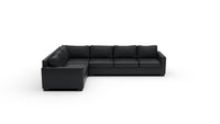 Track Leather Corner Sectional — tribeca-black