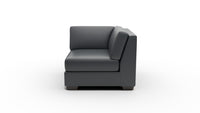 Track Leather Corner Unit - Tribeca Black