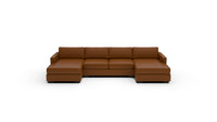 Track Leather Double Chaise With Armless Loveseat — clive-cinnamon
