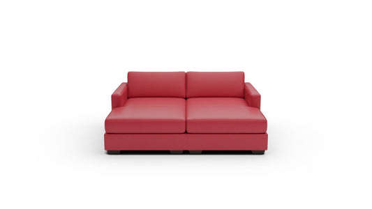 Track Leather Double Chaise — tribeca-scarlet