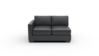 Track Leather LAF Loveseat - Tribeca Black