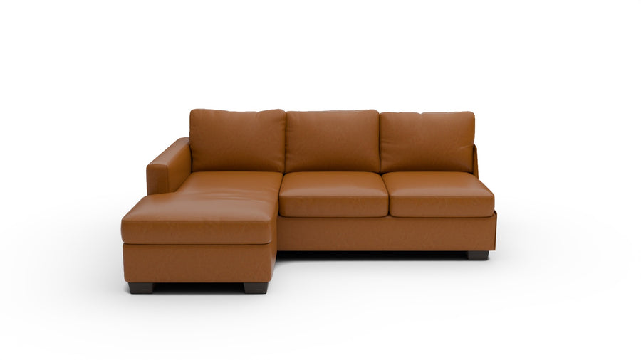Track Leather Laf Rev Chaise Sofa - Clive Cinnamon