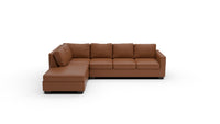 Track 121" Leather Left Chaise Sleeper Sectional - Tribeca Chestnut