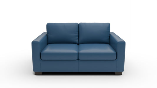 Track Leather Loveseat — tribeca-cobalt