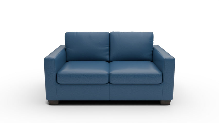 Track 62" Leather Loveseat - Tribeca Cobalt