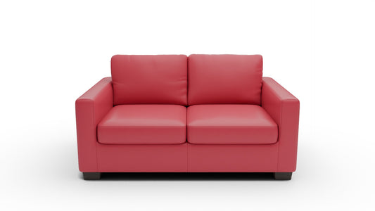 Track 62" Leather Twin Sleeper - Tribeca Scarlet