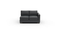 Track Leather RAF Loveseat - Tribeca Black