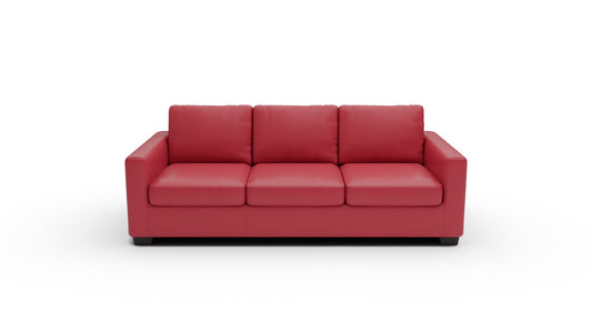Track 87" Leather Queen Sleeper Sofa - Tribeca Scarlet