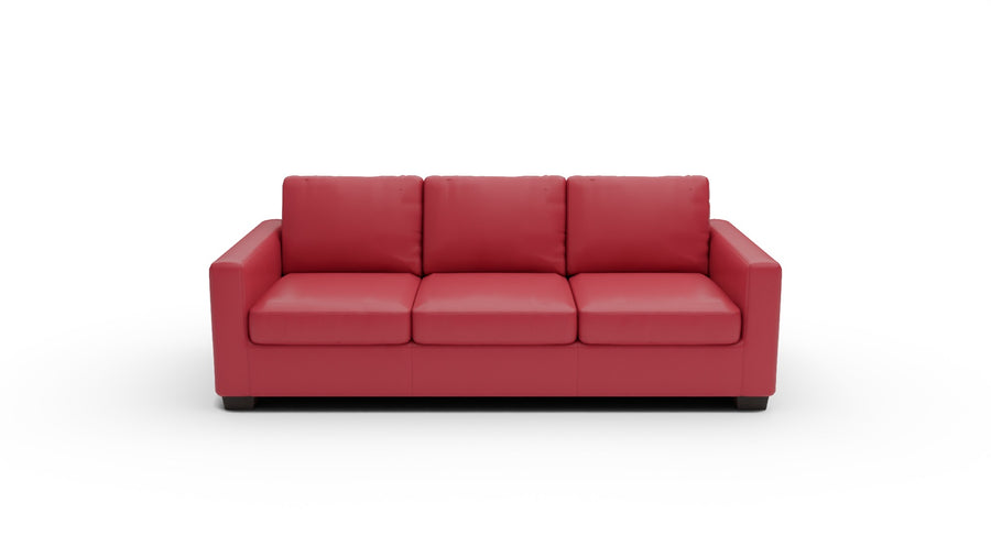 Track 87" Leather Queen Sleeper Sofa - Tribeca Scarlet