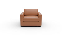 Track Leather Swivel Arm Chair — tribeca-chestnut