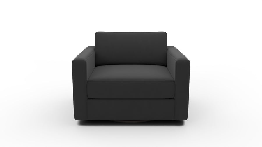 Track 36" Swivel Arm Chair - Superb Gunmetal