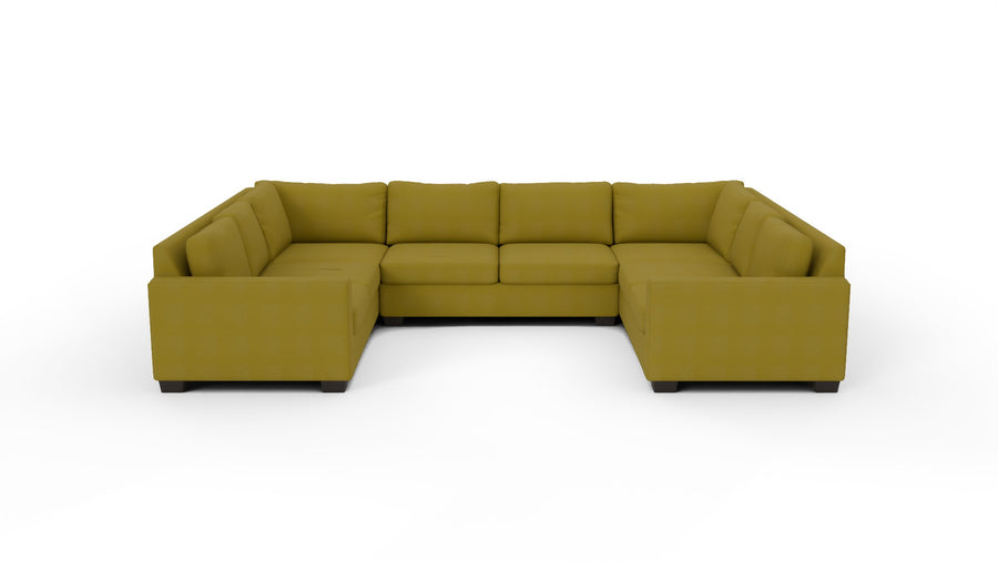 Track 141" Corner Sleeper Sofa U Sectional - Dream Apple