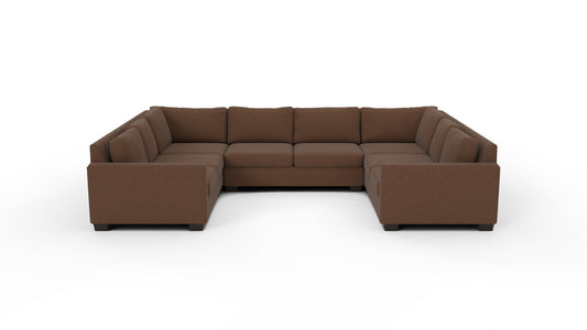 Track 141" Corner Sleeper Sofa U Sectional - Ravina Chocolate