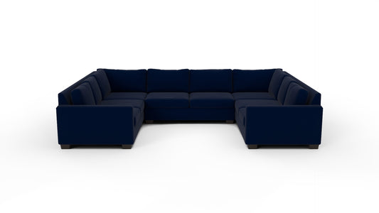 Track 141" Corner Sofa U Sectional - Superb Cobalt