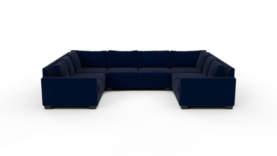 Track 141" Corner Sofa U Sectional - Superb Cobalt
