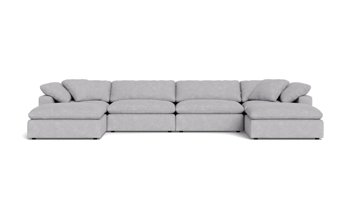 Fluffy 178" 4 Piece Sectional W/Double Otto - Travis Pewter