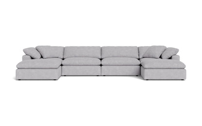 Fluffy 178" 4 Piece Sectional W/Double Otto - Travis Pewter