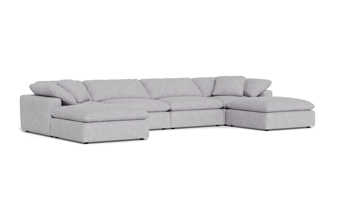 Fluffy 178" 4 Piece Sectional W/Double Otto - Travis Pewter