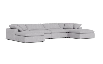 Fluffy 178" 4 Piece Sectional W/Double Otto - Travis Pewter
