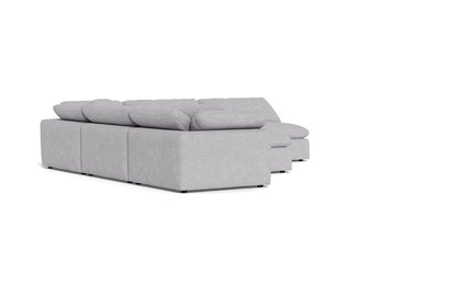 Fluffy 133.5" 5 Piece Sectional W/Ottoman - Travis Pewter