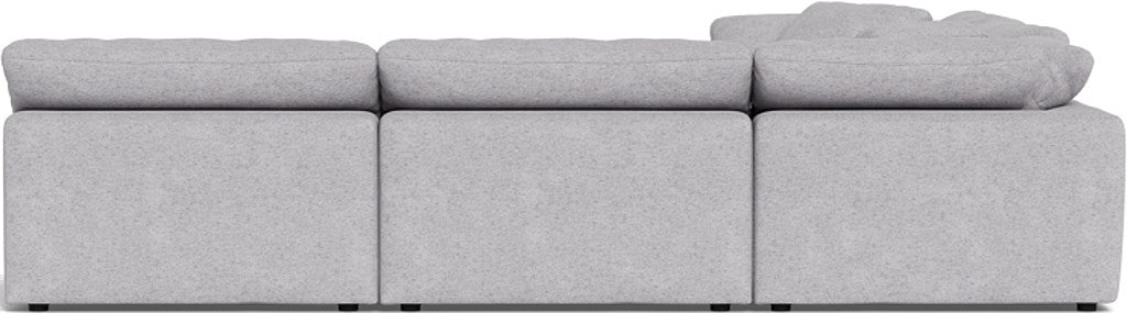 Fluffy 133.5" 5 Piece Sectional W/Ottoman - Travis Pewter