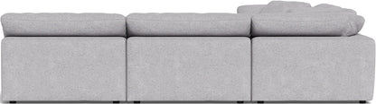 Fluffy 133.5" 5 Piece Sectional W/Ottoman - Travis Pewter