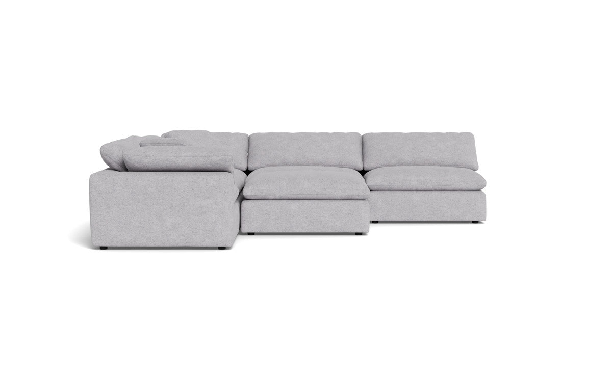 Fluffy 133.5" 5 Piece Sectional W/Ottoman - Travis Pewter