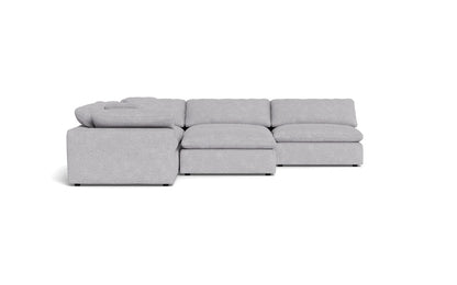 Fluffy 133.5" 5 Piece Sectional W/Ottoman - Travis Pewter
