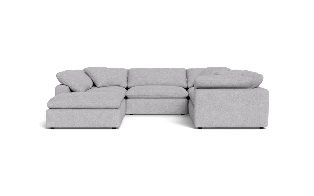 Fluffy 133.5" 6 Piece Sectional W/Ottoman - Travis Pewter