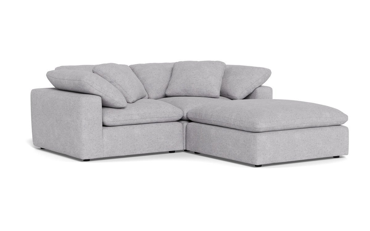 Fluffy 89" 2 Piece Sofa w/Otto - Travis Pewter