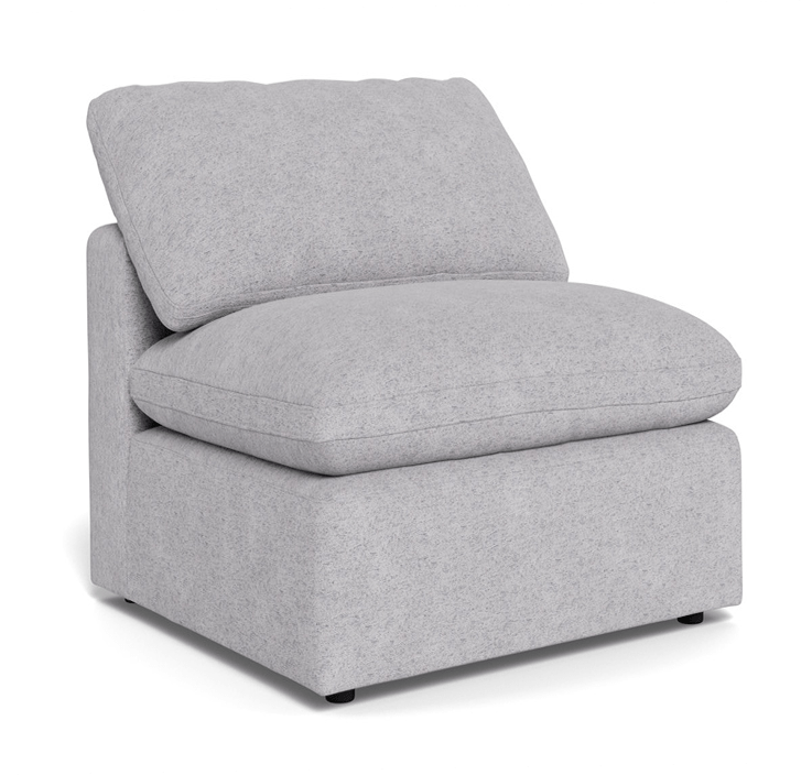 Fluffy Small Armless Chair - Travis Pewter