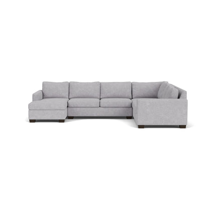 Track 141" Corner Sectionals w. Left Chaise - Travis Pewter